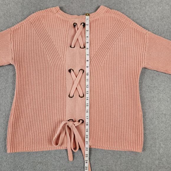 Lucky Brand Sweater Womens Size Medium Lace-Up Back - Picture 12 of 13